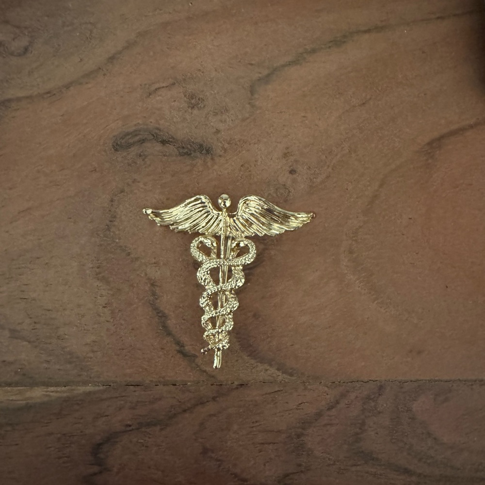 Gold Caduceus Pin